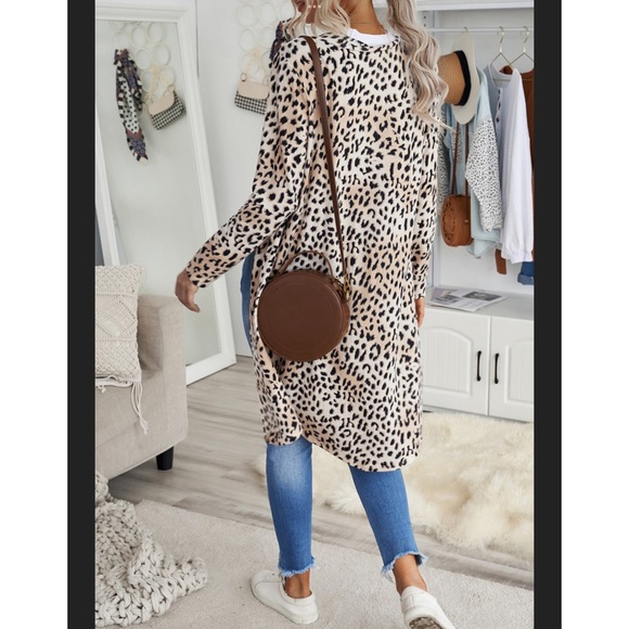 🌟Last 1 ! Leopard Print Open Front Long Cardigan - Picture 10 of 11